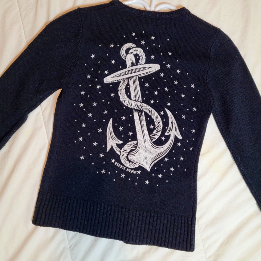 Anchor black knit cardigan